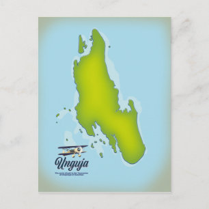 Postale carte de voyage de l'île d'Unguja