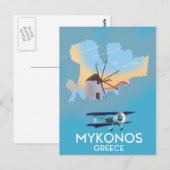 Postale Carte de voyage de Mykonos Grèce (Devant / Derrière)