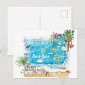 Postale Carte de voyage des îles de Bora Bora en Polynésie (Devant / Derrière)