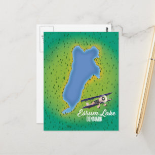 Postale Carte de voyage du lac Esrum Danemark