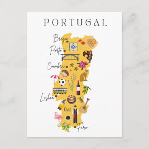 Postale carte de voyage du Portugal