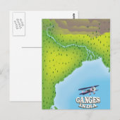 Postale Carte de voyage Ganges Inde (Devant / Derrière)
