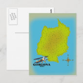 Postale Carte de voyage Gorgona Italie poster. (Devant / Derrière)