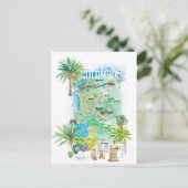 Postale Carte de voyage illustrée Colombie (Debout devant)