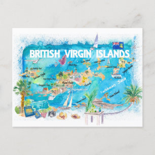 Postale Carte de voyage illustrée des îles Vierges britann