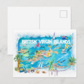 Postale Carte de voyage illustrée des îles Vierges britann (Devant / Derrière)