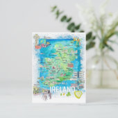 Postale Carte de voyage illustrée Irlande (Debout devant)