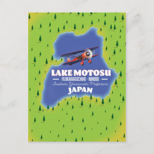 Postale Carte de voyage japonaise du lac Motosu.