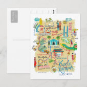 Postale Carte de voyage jaune illustrée de Kuala Lumpur (Devant / Derrière)