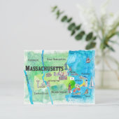 Postale Carte de voyage Massachusetts (Debout devant)