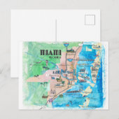 Postale Carte de voyage Miami Florida Retro (Devant / Derrière)