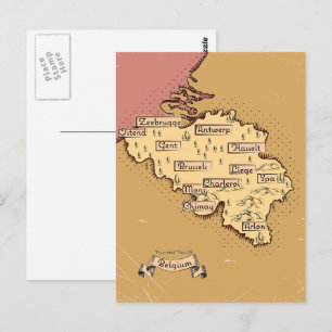 Postale Carte de voyage vintage de Belgique