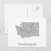 Postale Carte de Washington (Devant / Derrière)