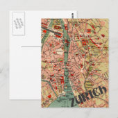 Postale Carte de Zurich (Devant / Derrière)