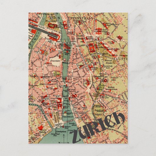 Postale Carte de Zurich (Devant)
