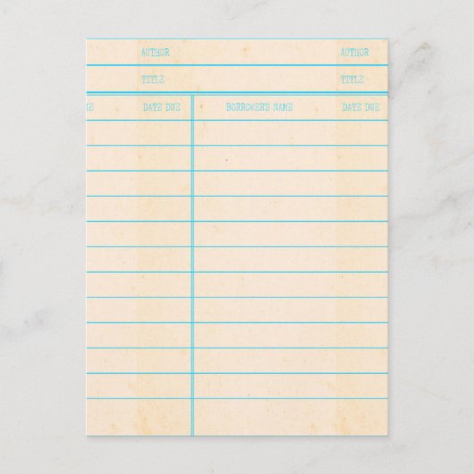 Postale Carte d'échéance du livre de bibliothèque (Devant)