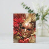 Postale Carte Décorative de Masque de Carnaval de Luxe (Debout devant)