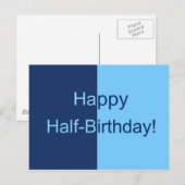 Postale Carte demi-anniversaire (Devant / Derrière)