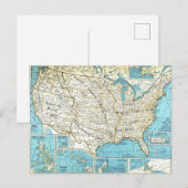 Postale Carte des acquisitions territoriales des États-Uni (Devant / Derrière)