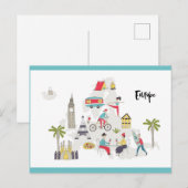 Postale Carte des activités en Europe (Devant / Derrière)