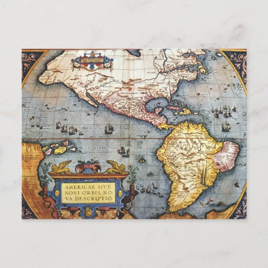 Postale Carte des Amériques 1587 (Devant)