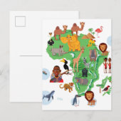 Postale Carte des animaux d'Afrique (Devant / Derrière)