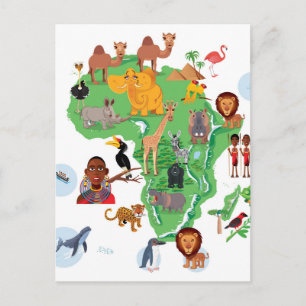 Postale Carte des animaux d'Afrique
