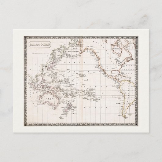 Postale Carte des années 1800 de l'océan Pacifique (Devant)