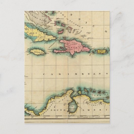 Postale Carte Des Antilles (Devant)