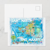 Postale Carte des Antilles Saint-Martin-Saint-Martin-Saint (Devant / Derrière)