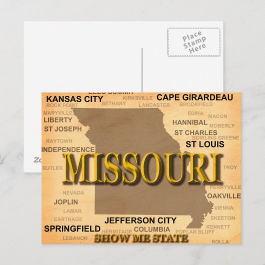 Postale Carte des antiquités du Missouri (Devant / Derrière)