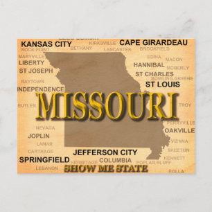 Postale Carte des antiquités du Missouri