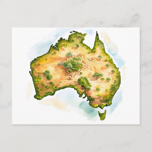 Postale Carte des aquarelles d'Australie (Devant)
