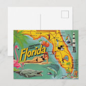 Postale Carte des attractions de Floride  (Devant / Derrière)