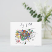 Postale Carte des attractions des États-Unis d'Amérique (Debout devant)