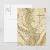 Postale Carte des baies Chesapeake et Delaware (Devant / Derrière)