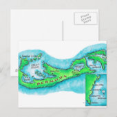 Postale Carte des Bermudes (Devant / Derrière)