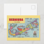 Postale Carte des Bermudes (Devant / Derrière)
