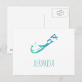 Postale Carte des Bermudes (Devant / Derrière)