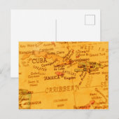 Postale Carte des Caraïbes vintages (Devant / Derrière)