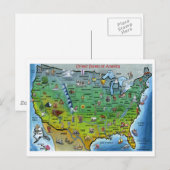 Postale Carte des caricatures des États-Unis (Devant / Derrière)