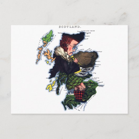 Postale Carte des caricatures écossaises (Devant)