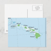 Postale Carte des chaînes de l'île d'Hawaii (Devant / Derrière)
