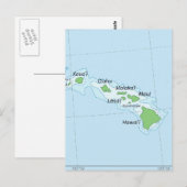 Postale Carte des chaînes de l'île d'Hawaii (Devant / Derrière)