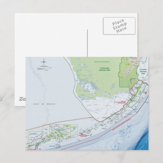 Postale Carte des clés de Floride (Devant / Derrière)