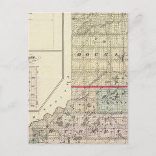 Postale Carte des comtés de Douglas et de Burnett