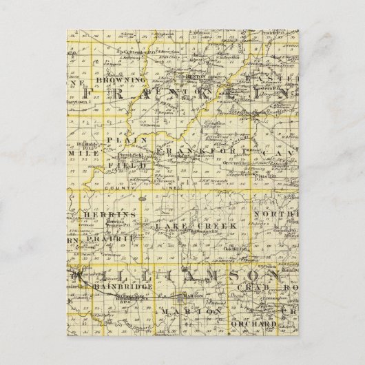 Postale Carte des comtés de Franklin et Williamson (Devant)