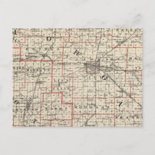 Postale Carte des comtés de Morgan & Scott