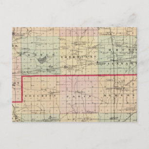 Postale Carte des comtés de Racine et Kenosha