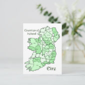Postale Carte des comtés d'Irlande (Debout devant)